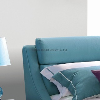KS3082 The Latest Furniture Modern Designer Blue Fabric Double King Size Bed