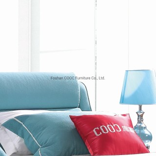 KS3082 The Latest Furniture Modern Designer Blue Fabric Double King Size Bed