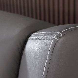 KS2592 European Style Bedroom Furniture Modern Grey Leather King Bed