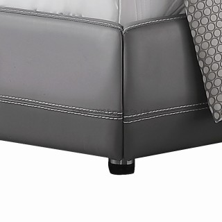 KS2592 European Style Bedroom Furniture Modern Grey Leather King Bed