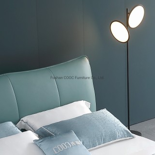 KS2582 Designer Modern Bedroom Furniture Unique Bright Green Leather King Bed