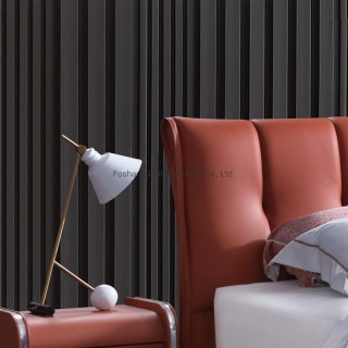 KS2535 Modern Minimalist Bedroom Leather Furniture Orange King Bed