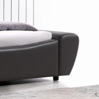 KS2526 Chinese Furniture Modern Bedroom Furniture Leather Brown King Bed