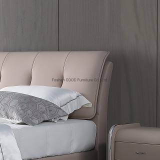 KS2328C Modern Chinese Bedroom Furniture Super Soft Pastel Color King Bed