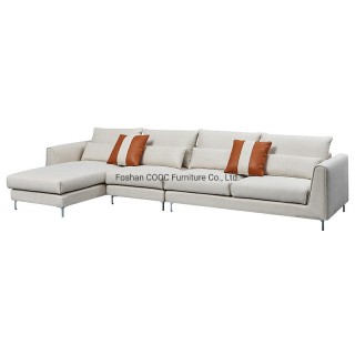 6009 Mobilier de sufragerie chinezesc Canapea moderna din material textil cu rama din lemn