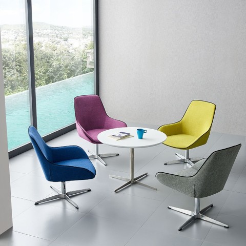 HYA-5145-2 Nordic Tela na Living Living Leisure Room Chair na may Alloy Leg