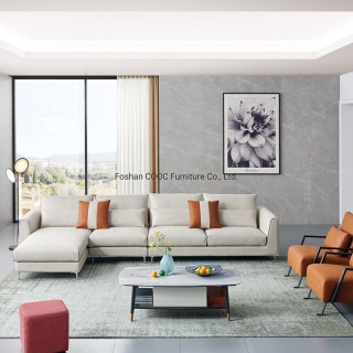 6009 Chinese Living Room Furniture Modern Fabric Recliner Sofa with Wood Frame
