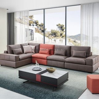 8165 Chesterfield Modern Design Leathaire Wood Frame Living Room Sofa with Latex Seat