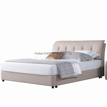 KS2328C modern kínai hálószoba bútorok Szuper puha pasztell színű king-ágy