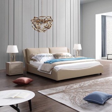 KS2530 King Bed Modern Bedroom Furniture Elegant Style Leather Beds