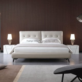 KS2591 Modern Super Soft Bedroom Furniture King Queen Size Leather Bed