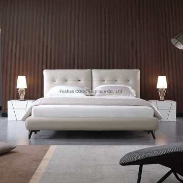 KS2591 Modern Super Soft Bedroom Furniture King Queen Size Leather Bed