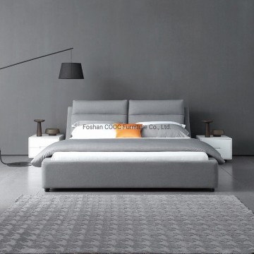 Cama cinzenta da tela do estilo minimalista da mobília moderna chinesa do quarto de KS3115B
