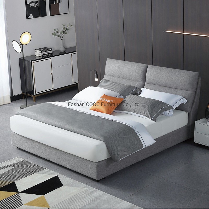 Supply Ks3181 Minimalist Style Modern Bedroom Furniture Grey Fabric King Beds Factory Quotes Oem