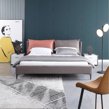 KS3179 Modern Nordic Bedroom Living Room Furniture Queen Size Fabric Bed