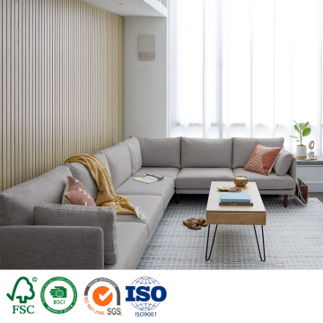 Modern KD sofa Nordic leisure l shape sectional lounge couches living room corner fabric sofa set furniture