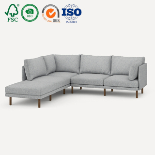 Modern KD Sofa Nordic Leisure L Bentuk Sectional Lounge Sofa Ruang Tamu Sudut Kain Sofa Set Furniture