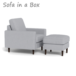 أريكة التجميع الفاخرة عارضة الخشب والنسيج الصلب الساق كرسي بذراعين لغرفة المعيشة