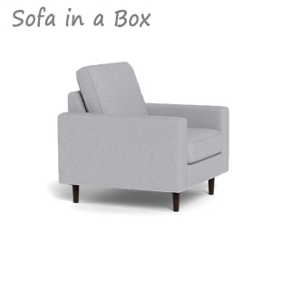 أريكة التجميع الفاخرة عارضة الخشب والنسيج الصلب الساق كرسي بذراعين لغرفة المعيشة