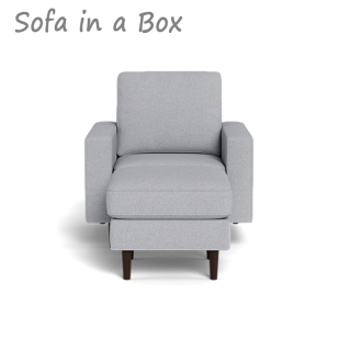 أريكة التجميع الفاخرة عارضة الخشب والنسيج الصلب الساق كرسي بذراعين لغرفة المعيشة