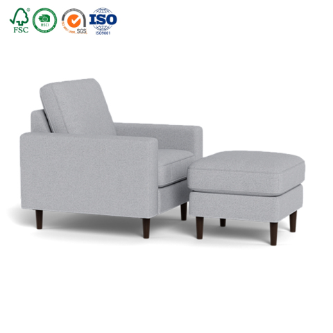 luxury assembly sofa casual wood and fabric steel leg armchair for the living room