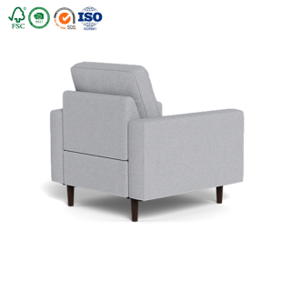 أريكة التجميع الفاخرة عارضة الخشب والنسيج الصلب الساق كرسي بذراعين لغرفة المعيشة