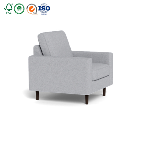 luxury contemporary casual wood at fabric steel leg armchair para sa sala