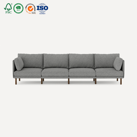 Italian modernong tela puti kulay abo sectional lounge KD sofa 3 upuan salas leisure kumportable matibay modular sofa