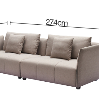 Modern royal luxury detachable KD sofa living room fabric 3 seater curved modular home furniture