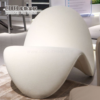 Lounge White Modern Teddy Velvet Fabric Leisure Chair for Home Hotel Furniture