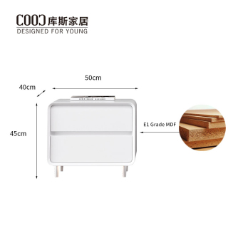 Reducere la vrac Noptiera moderna inteligenta din MDF alb Noptiera Smart LED