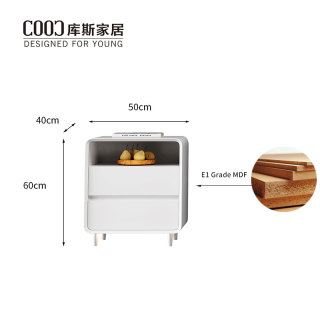 Modern Hotel Bedroom Smart Bedside Table White Nightstand with Led light Smart Night Stand