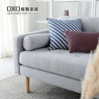 Nordic L Shape Gray Sectional Couch Fabric Sofa Set Living Room Furniture