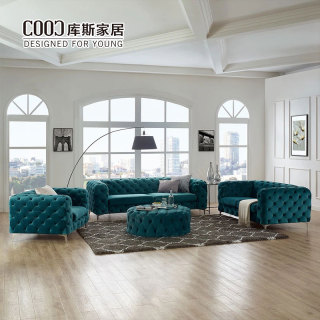 Wholesale Green Velvet Chesterfield Sofa Modern Luxury Fabric Couch Home Sofa Set Living Room Furniture