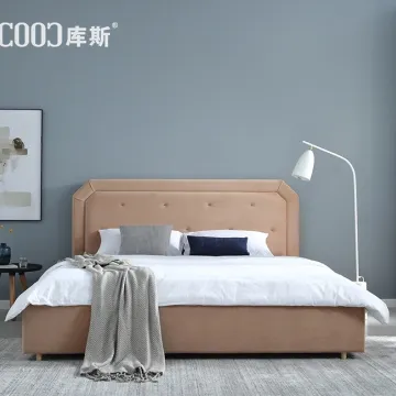 Juego de dormitorio Muebles King Queen Cama doble de tela de cuero de tamaño completo con almacenamiento