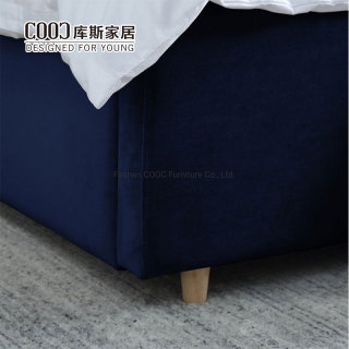 Modern Popular Bedroom Furniture Fabric Velvet King Size Bed Double Bed Frame with Storage
