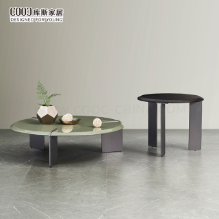 Stainless Steel Natural Marble Design Tea Table Metal Sintered Stone Luxury Modern Round Coffee Table Set