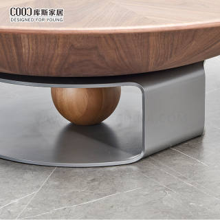 2023 Hotel Living Room Wooden Tea Table MDF Modern Walnut Round Wood Coffee Tables