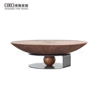 2023 Hotel Living Room Wooden Tea Table MDF Modern Walnut Round Wood Coffee Tables