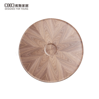 2023 Hotel Living Room Wooden Tea Table MDF Modern Walnut Round Wood Coffee Tables