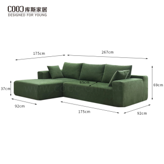 Modern Home Living Room Furniture Fabric Couch Floor Comfort Sofa Set Small L Shape Modular Sectional Sofa