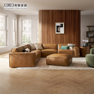 Custom Home Living Room Sofa Set Furniture Modern Italian Leather Sectional Modular Sofa