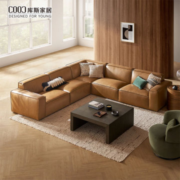 Custom Home Wohnzimmer-Sofagarnitur, modernes, modulares Sofa aus italienischem Leder