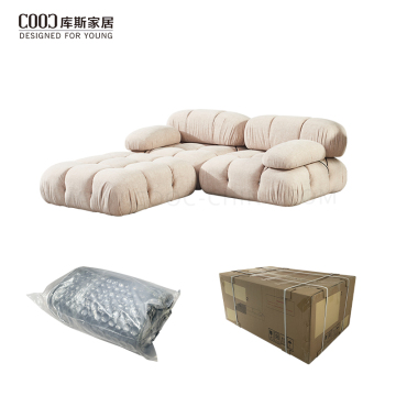 Italienisches Luxus-Sofa mit Vakuumkompressionsverpackung, modernes getuftetes Sofa mit Bodensofa, Stoff, modulares Wohnzimmer-Sofaset für zu Hause