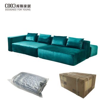 Modernes modulares Sofa-Set aus Samtstoff mit Vakuumverpackung und Kompresse für Wohnzimmermöbel in Wohnungen