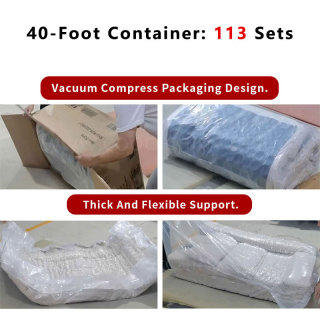 Vakuumkompressionsverpackung Wohnzimmermöbel Graues Samt-Couchset Modernes minimalistisches modulares Inselsofa