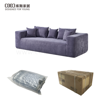Dunkelgraues Stoffdesign Modernes Interieur Vakuumverpackung Komprimieren 2 3 Sitzer Sofa Set Home Living Foom Möbel