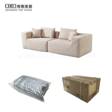 Home Wohnzimmer Wohnung Kleine Möbel Beige Samt Stoff Innen Couch Vakuum Kompression Schnitts 2 Sitzer Sofa