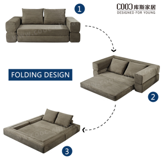 Вакуумная упаковка Современный трансформируемый пенопластовый 2-местный диван-кровать для гостиной Вакуумный герметичный сжатый складной диван-кровать с двуспальной кроватью