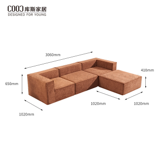 Produsen OEM Sofa Modular Seksi Sudut Persegi Bentuk L dari Kain Modern dengan Kemasan Vakum dan Sandaran Kaki
